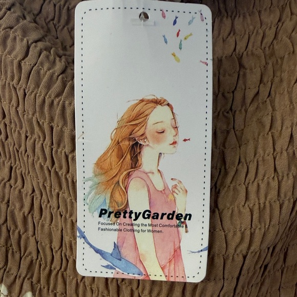 PRETTY GARDEN Brown and White Strapless Jumpsuit w Strap option Size S NWT - Picture 2 of 6